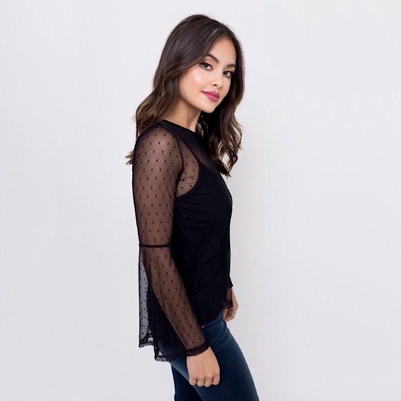 (LAST M) Holly Sheer Polka Dot Top - Picture 4 of 6